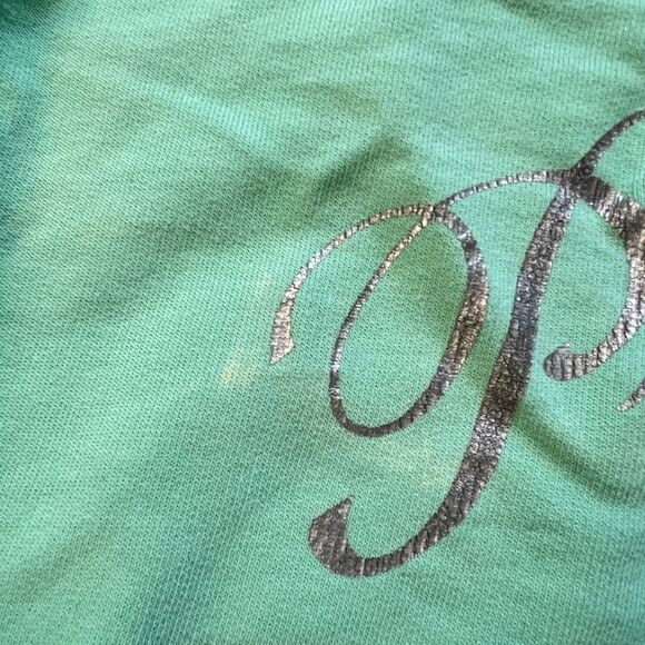 PINK Victoria's Secret Y2K Pink Royalty Sweatpants Capris Size M Mint Green - Picture 10 of 12